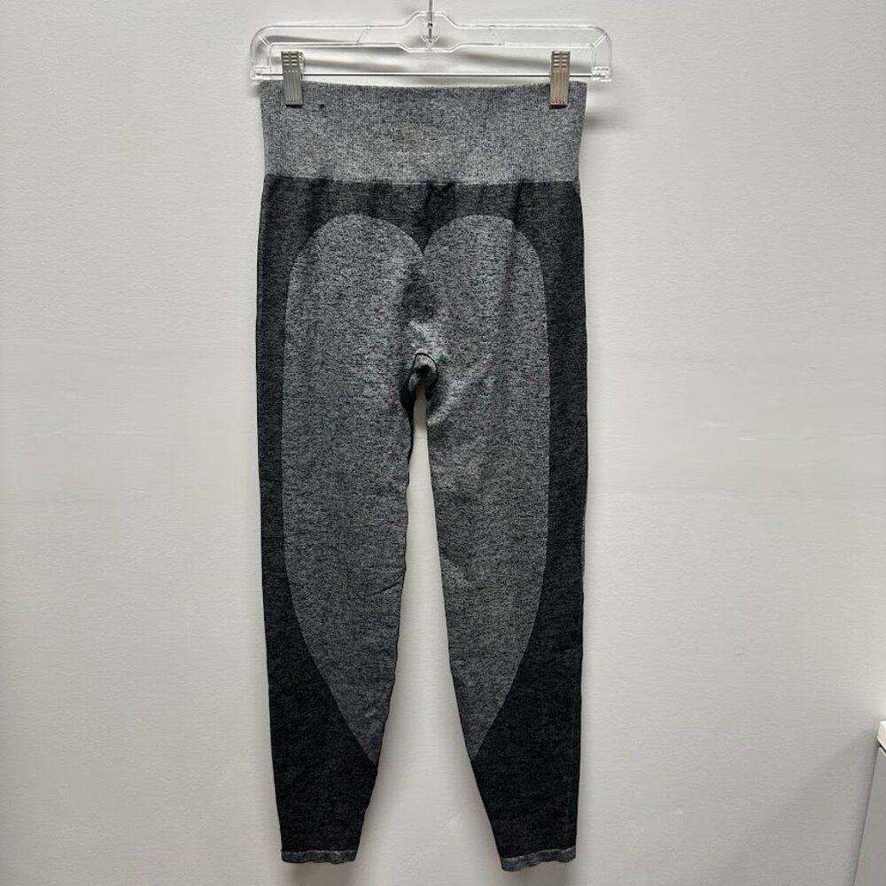 Victoria's Secret PINK High Waisted Seamless Yoga Leggings Gray Black Sz Medium - Picture 5 of 8